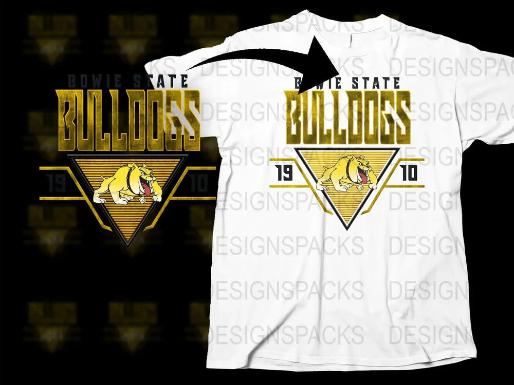 Bowie State Bulldogs 1910 Graphic Png Digital Download