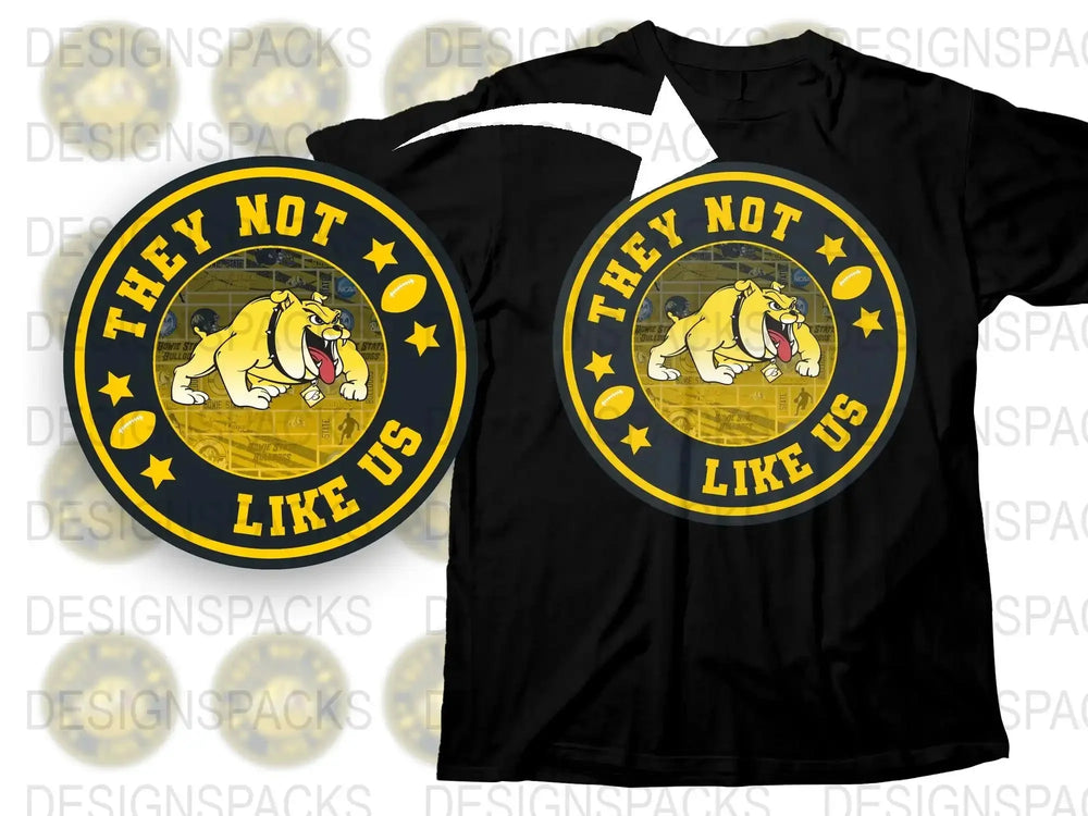 Bulldog Graphic T-Shirt, Black Cotton Tee, Bold Yellow Circle Design, Unisex Casual Wear