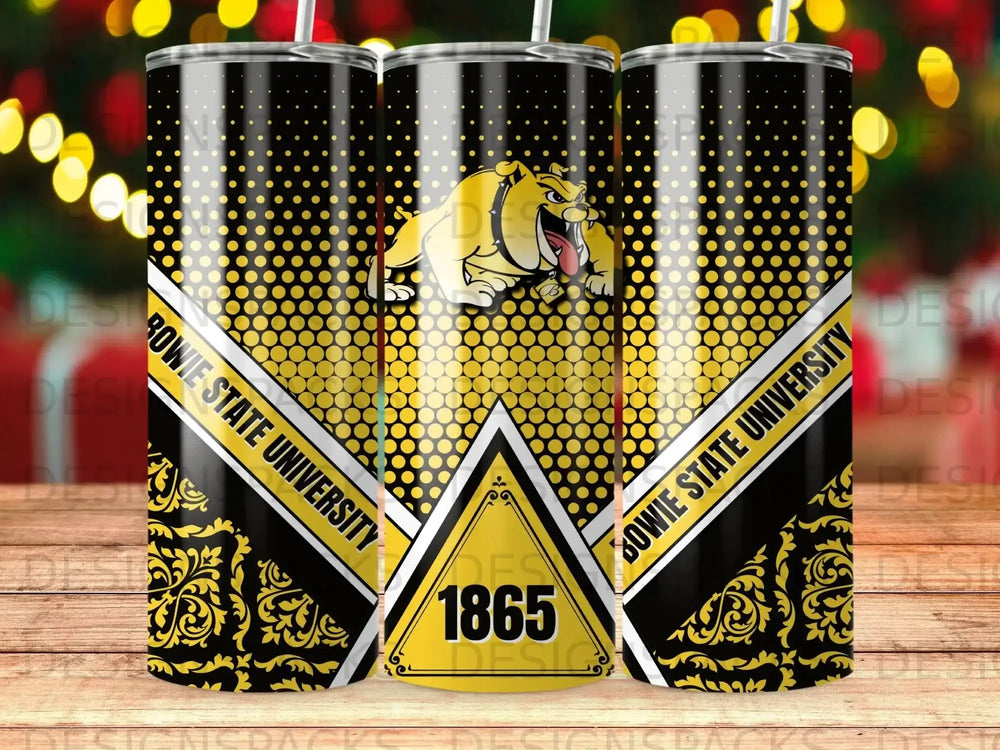 Bowie State University Bulldog Pattern Tumbler Digital Wrap Design
