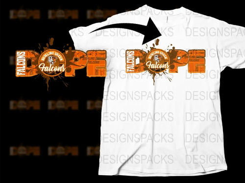 Retro Falcons Graphic T-Shirt, Vintage Orange Splash Design, Unisex Fashion Tee, Urban Streetwear, Casual Cotton Shirt