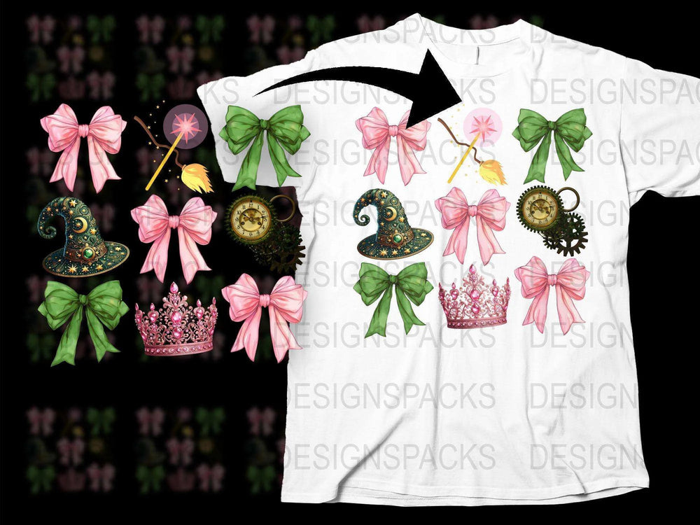 Whimsical Swan and Pink Bow T-Shirt, Floral Crown Graphic Tee, Cute Spring Apparel for Women and Girls