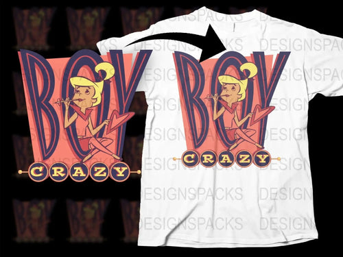 Boy Crazy with Judy Jetson Retro Graphic Png Digital Download