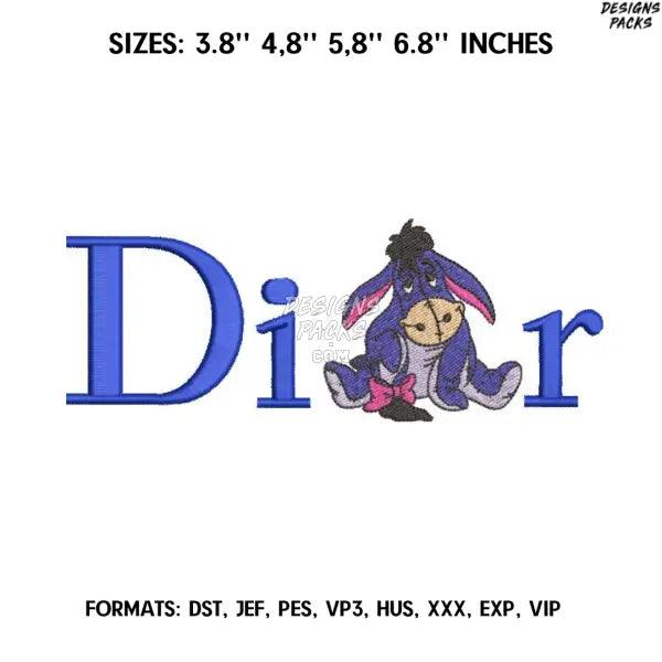 Dior Eeyore Embroidery Design File/ Eeyore drip Anime Embroidery Design/ Eeyore Machine Embroidery / Design Pes Dst