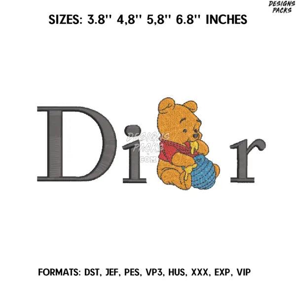 Dior Pooh Embroidery Design File/ Dior Pooh Anime Embroidery Design/ Dior Pooh Machine Embroidery / Design Pes Dst