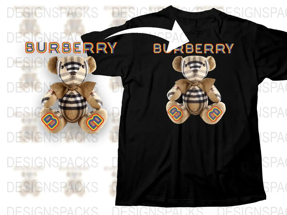 Brand Teddy Bear Pattern Design Png Digital Download