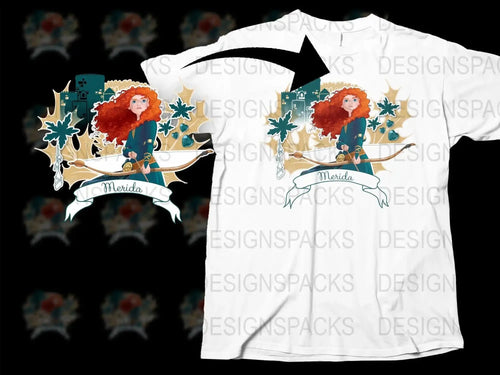 Brave Merida Graphic Archery Adventure Png Digital Download
