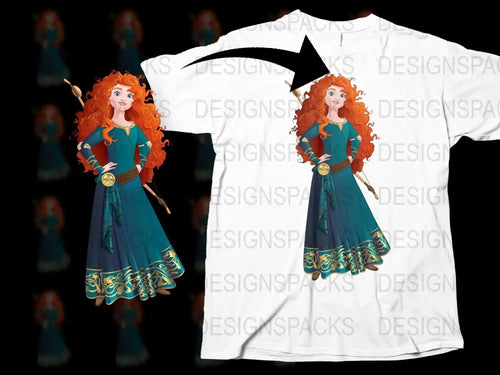 Brave Merida Red Hair Character Cartoon Png Digital Download