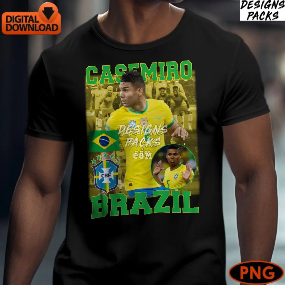 Brazil Soccer Star Digital Download Sports Png Instant File For Fans