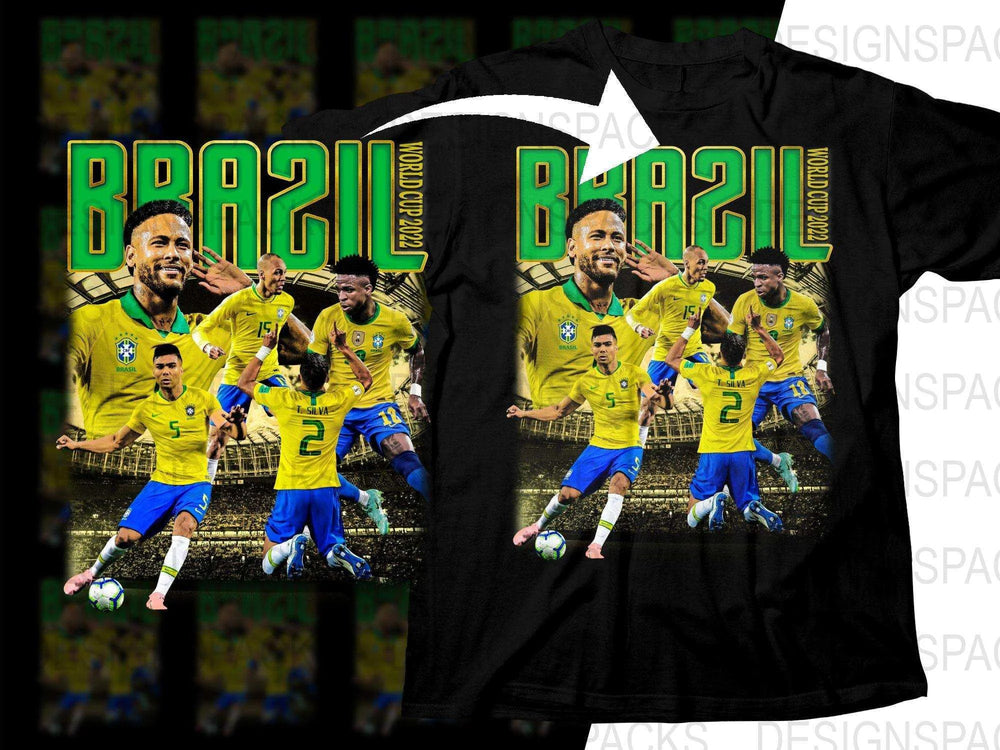 Brazil World Cup 2022 Football Fan Graphic Soccer Png Digital Download
