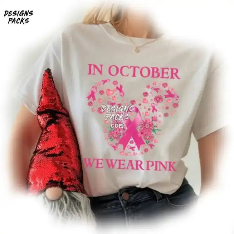 Breast Cancer Awareness Month Support In October We Wear Pink Png Design