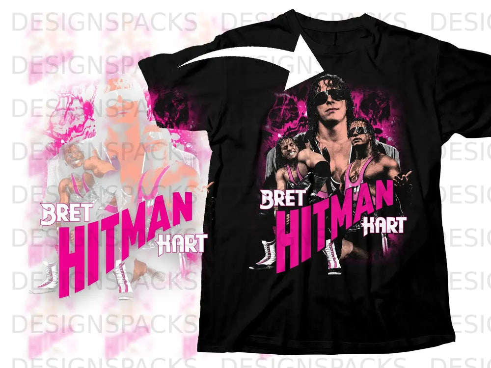 Bret Hitman Hart Graphic T-Shirt Sports Fan Apparel