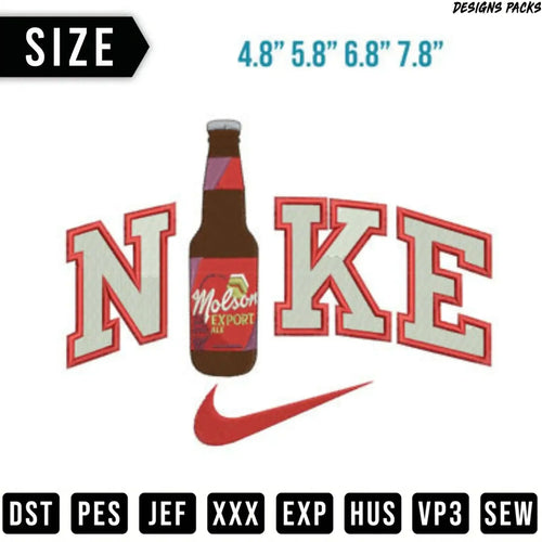 Brew & Swoosh Parody Embroidery Design