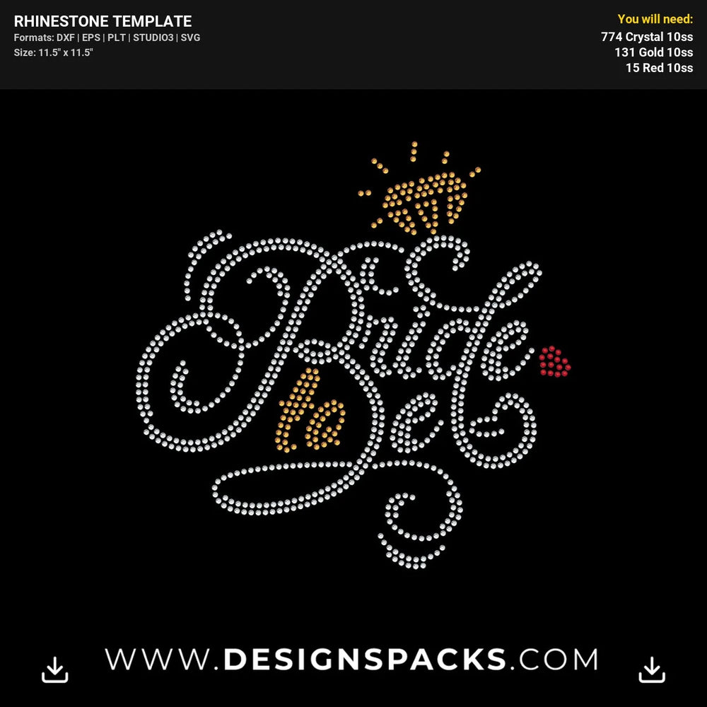 Bride To Be Rhinestone Digital Template
