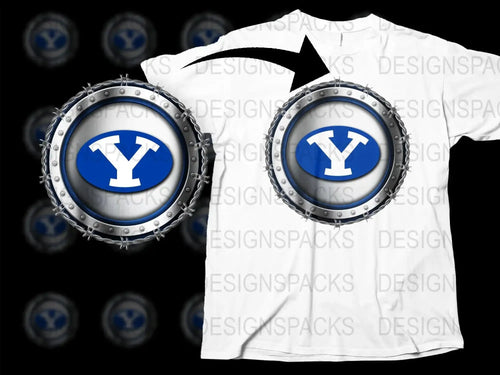 Brigham Young Cougars Blue Logo Graphic Png Digital Download