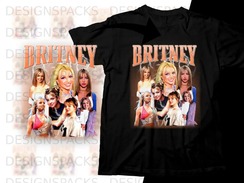 Britney Spears montage graphic t-shirt with "BRITNEY" text.