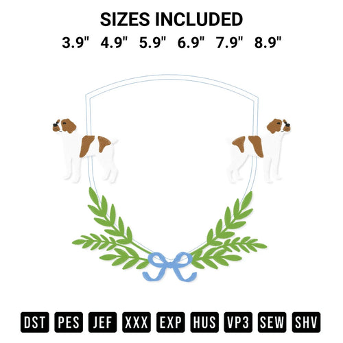 Brittany Spaniel Dog Frame Embroidery Design