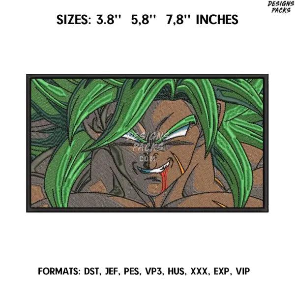 Broly Embroidery Design File/ Dragon Ball Anime Embroidery Design/ Goku, Vegeta Machine Embroidery/ Design Pes Dst
