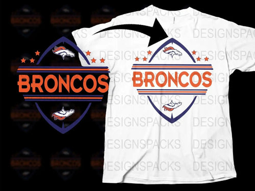 Denver Broncos T-Shirt Vintage Logo Design White Cotton Tee Unisex Football Fan Wear