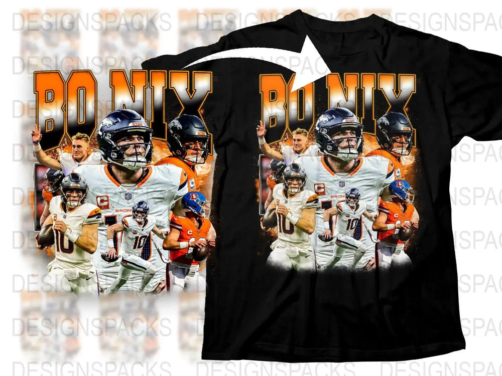 Broncos Quarterback Bo Nix Bootleg Graphic Png Digital Download