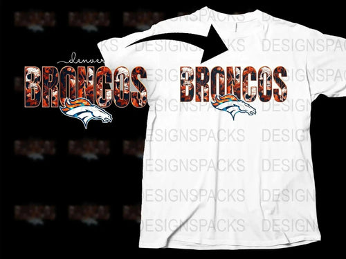 Denver Broncos Fan T-Shirt, Sport Team Logo Graphic Tee, Casual Cotton White Shirt