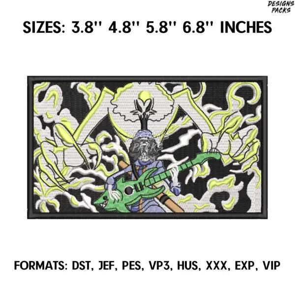 Brook Embroidery Design File, One Piece Anime Embroidery Design, Machine Embroidery, Anime Pes Design Brother
