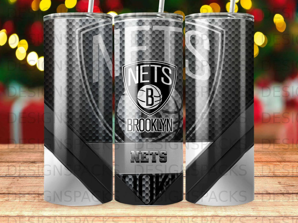 Brooklyn Nets Hex Stealth Tumbler Digital Wrap Design