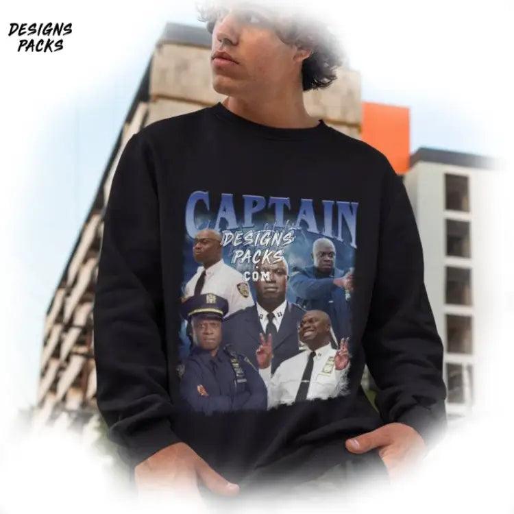 Brooklyn Nine - Nine Homage Vintage Captain Ray Holt 90S Png Design