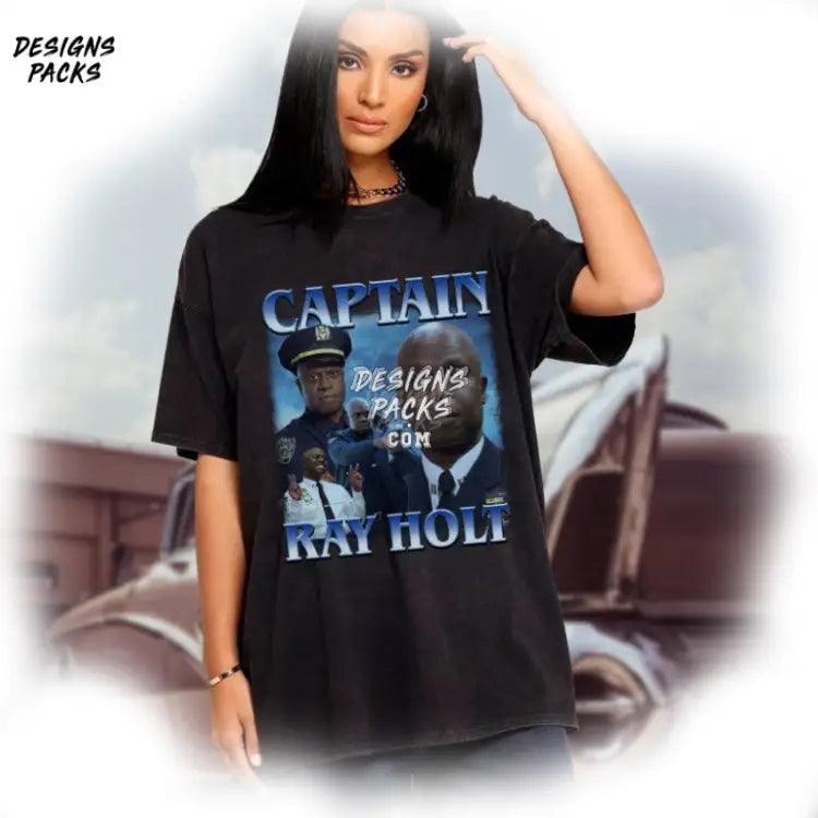 Brooklyn Nine - Nine Homage Vintage Captain Ray Holt 90S Png Design