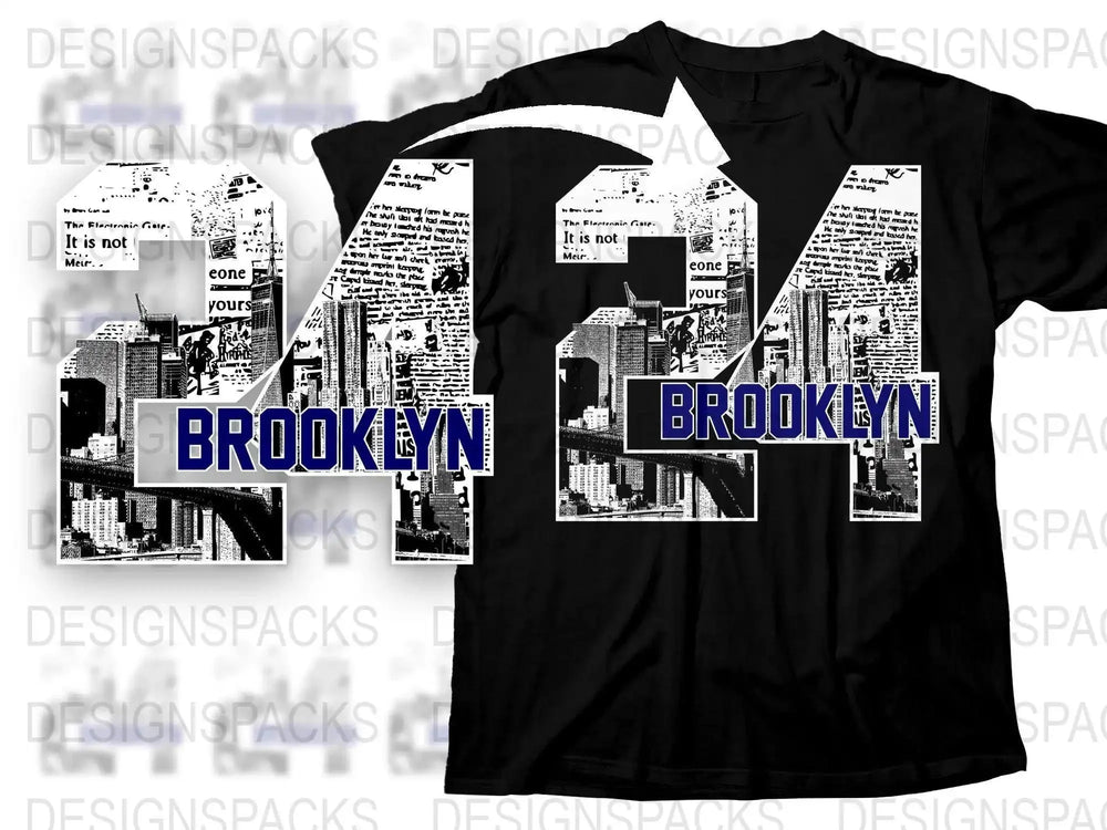Brooklyn Number 94 New York City Skyline Png Digital Download