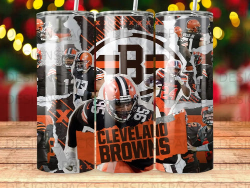 Browns Spirit Collage Tumbler Digital Wrap Design