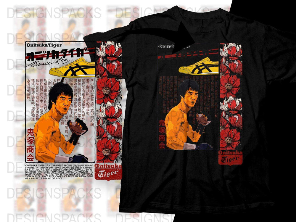 Bruce Lee Onitsuka Tiger Inspired Graphic Png Digital Download