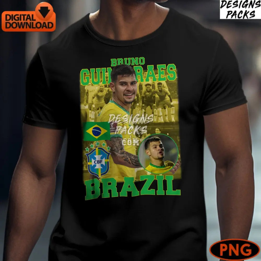 Bruno Guimaraes Brazil Soccer Star Digital Instant Download Png