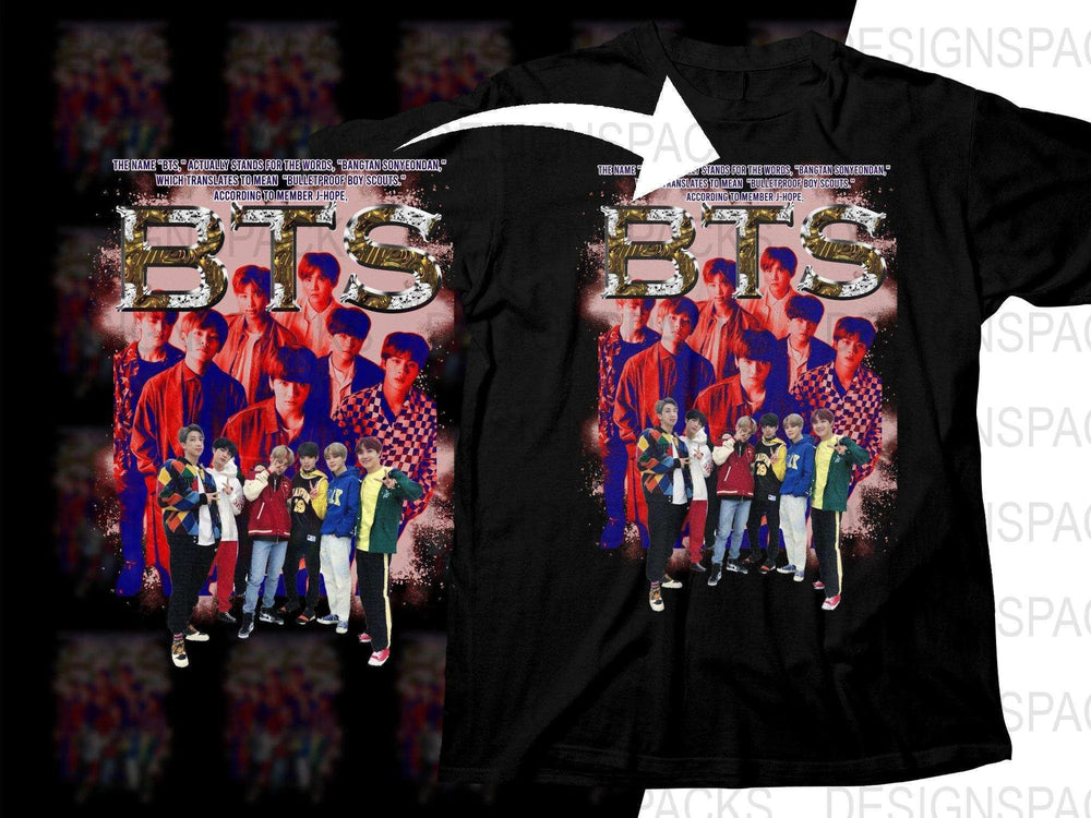 BTS Band Bulletproof Boy Scouts Kpop Music Halftone Png Digital Download