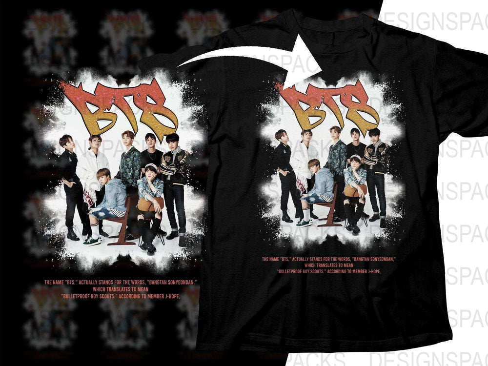 BTS Kpop Music Group Music Band Halftone Png Digital Download