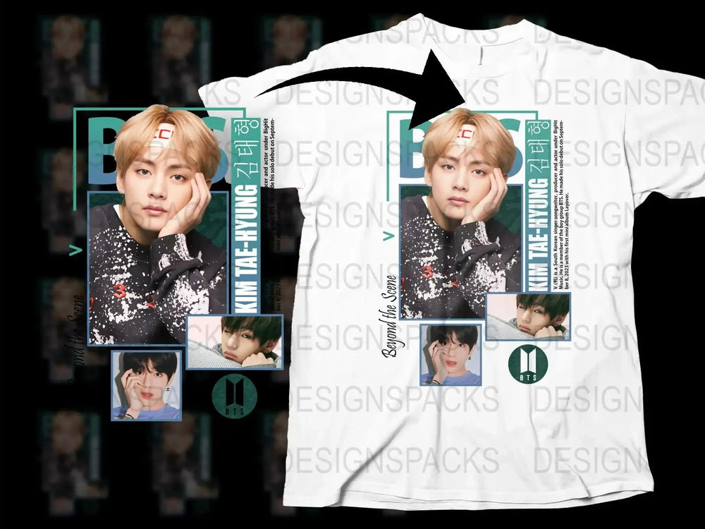 BTS Inspired T-Shirt, K-Pop Idol Graphic Tee, Jungkook and V Fan Gift, Unisex Pop Culture Apparel