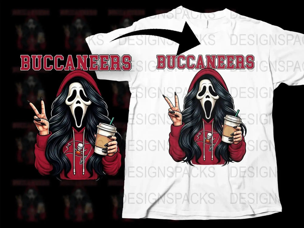 Buccaneers NFL Team GhostFace Scream Girl Png Digital Download