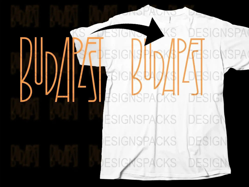 Budapest Retro Logo Design Png Digital Download