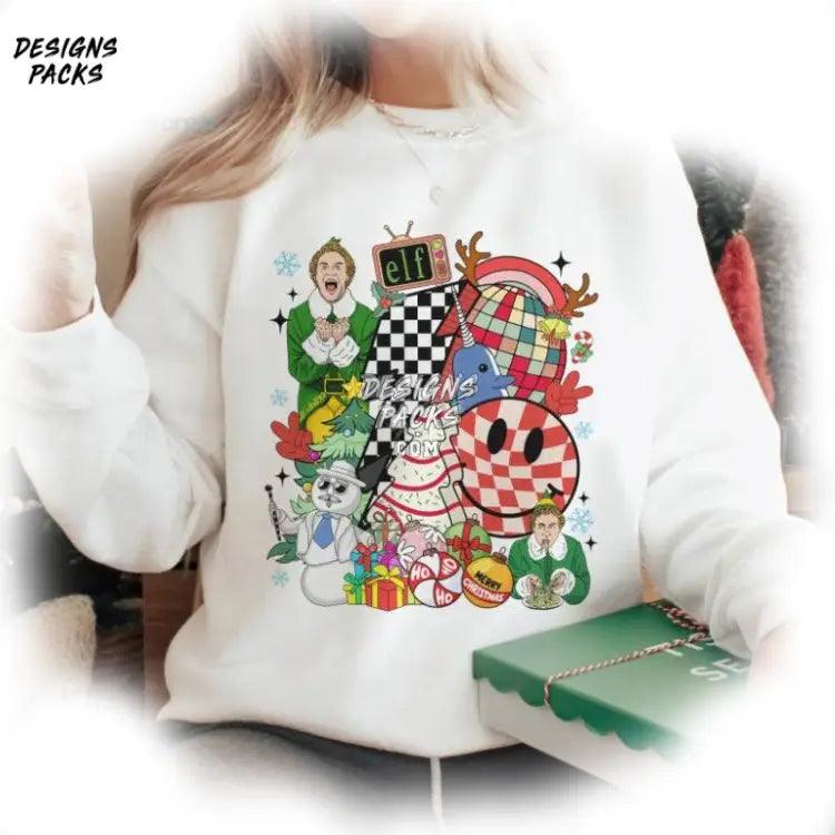 Buddy Elf Christmas Xmas Checkered Png Design
