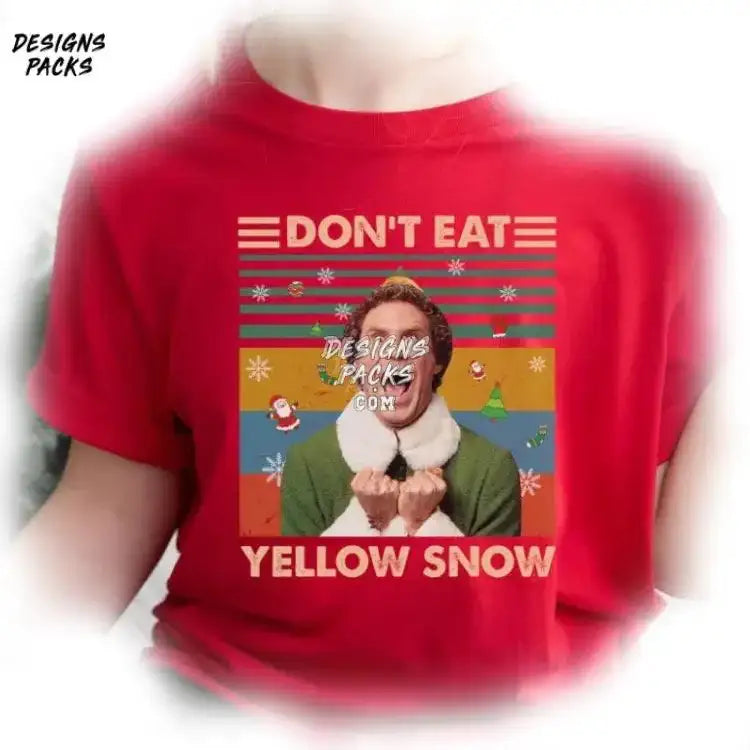 Buddy Elf Inspired Christmass For Him Vintage Don’t Eat Yellow Snow Christmas Png Design