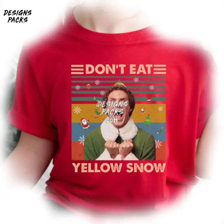 Buddy Elf Inspired Christmass For Him Vintage Don’t Eat Yellow Snow Christmas Png Design