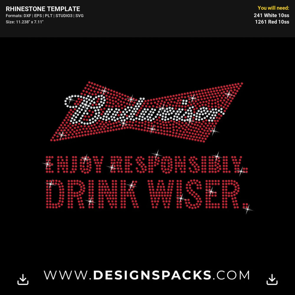 Budweiser Rhinestone Digital Template