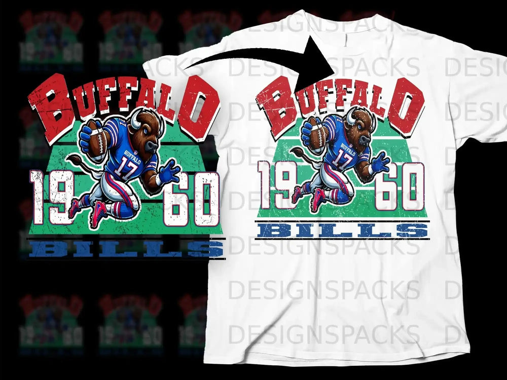 Buffalo 1960 Bills Football Team Graphic T-Shirt