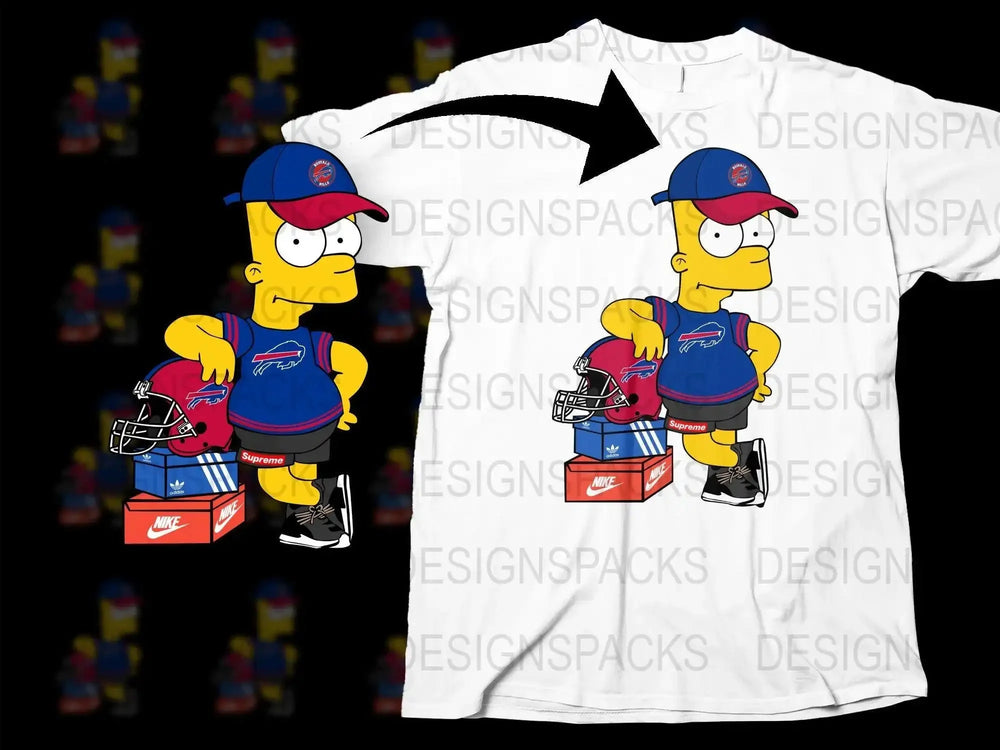 Buffalo Bills Enthusiast Cartoon Graphic Png Digital Download