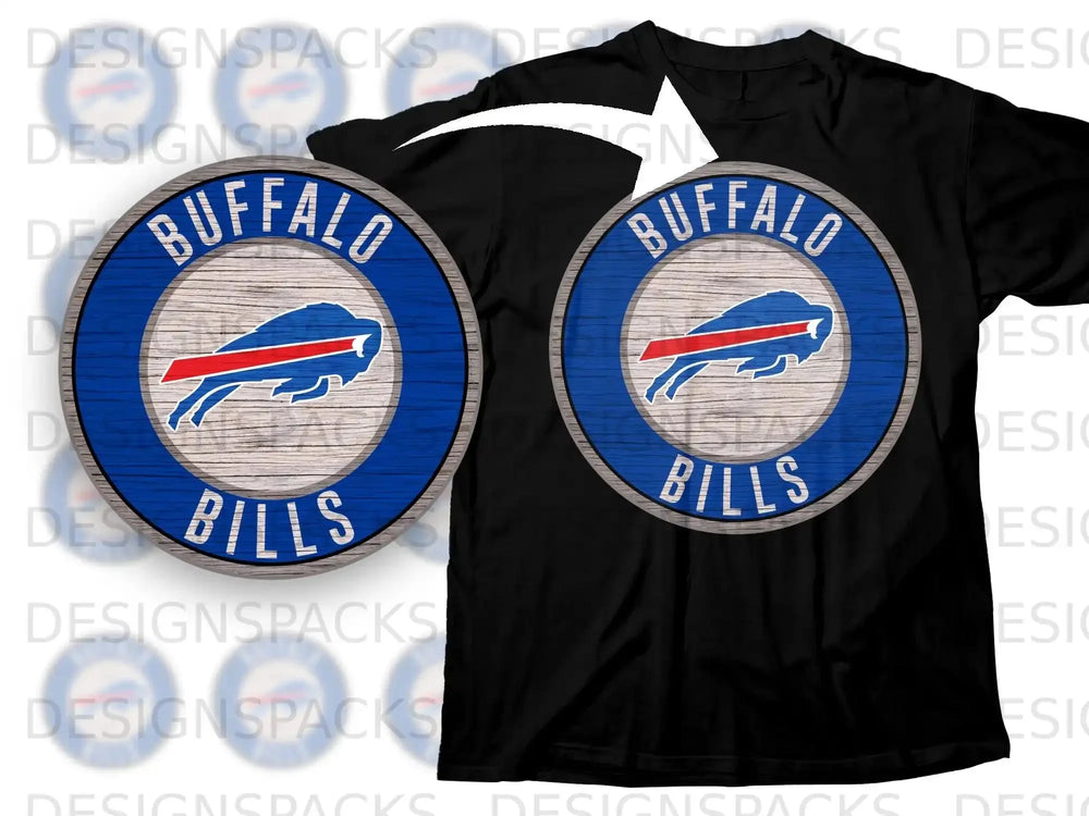 Buffalo Bills Circular Logo Black T-shirt