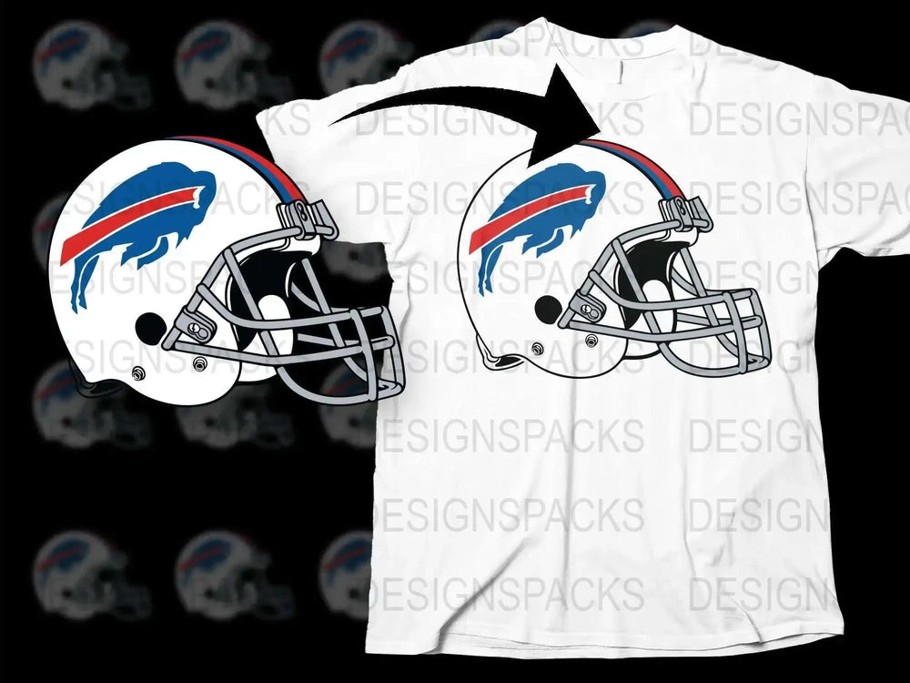 Buffalo Football Helmet Graphic T-Shirt, Sports Fan Apparel, Team Logo Tee, Casual Wear, Gift for Sports Lovers, Unisex Design