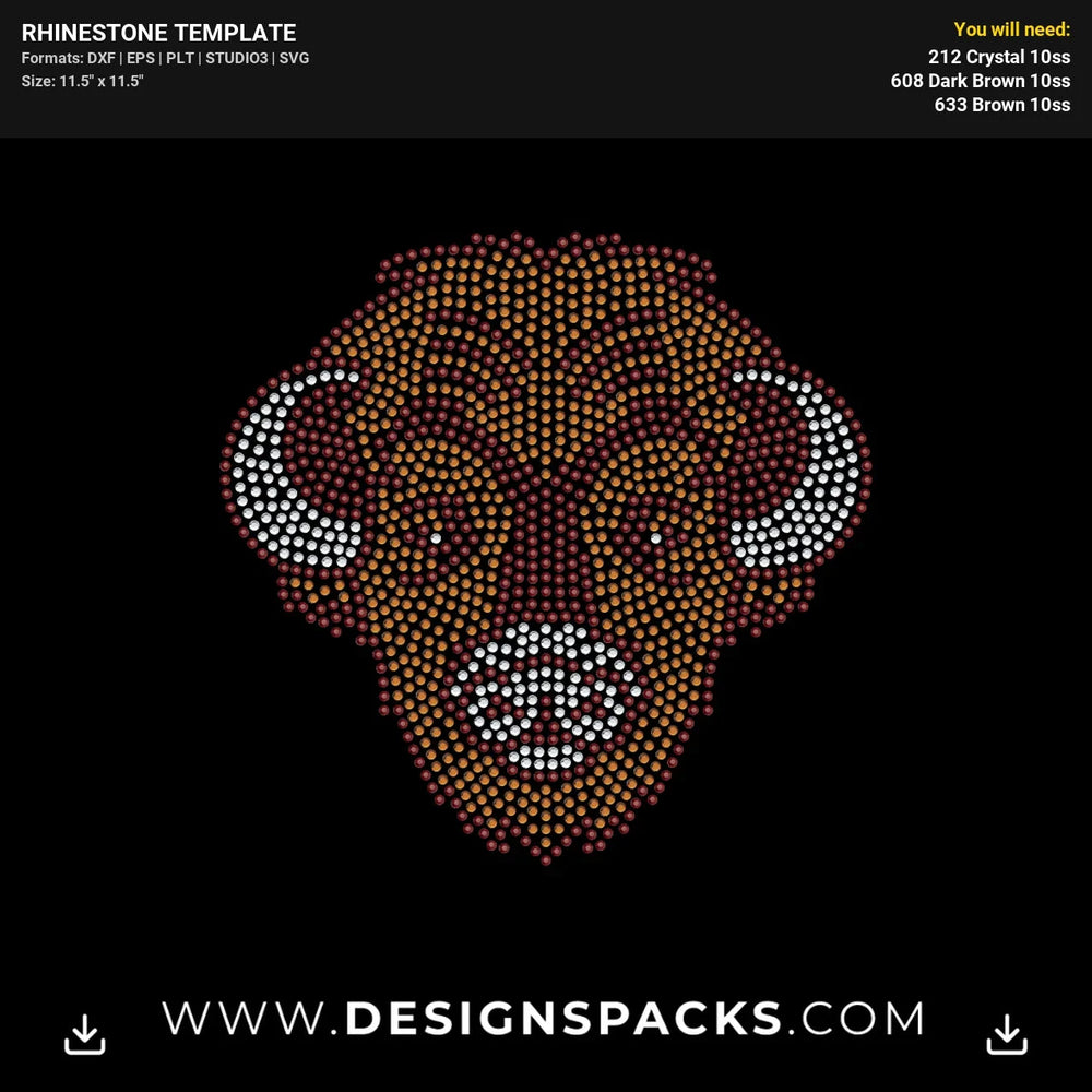 Buffalo Head Rhinestone Digital Template