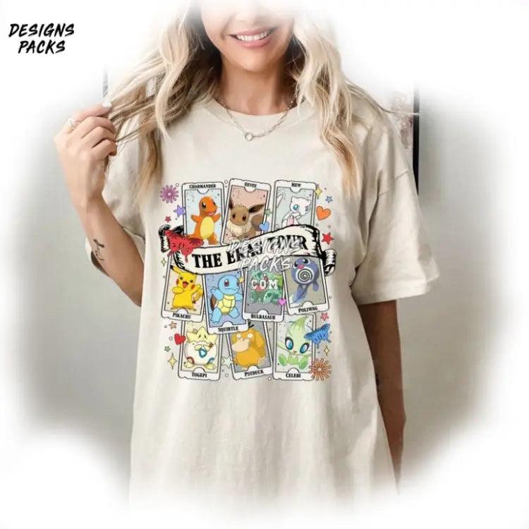 Bulbasaur Charmander Squirtle Psyduck Pikachu The Eras Tour Tarot Card Png Design
