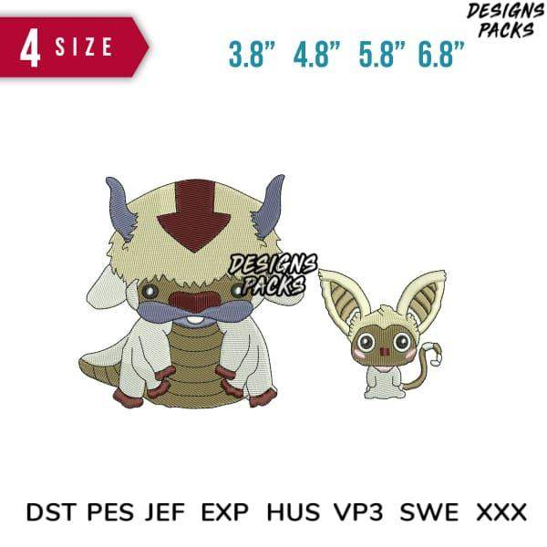 Cute cartoon embroidery designs in 4 sizes, compatible with DST PES JEF formats for instant download