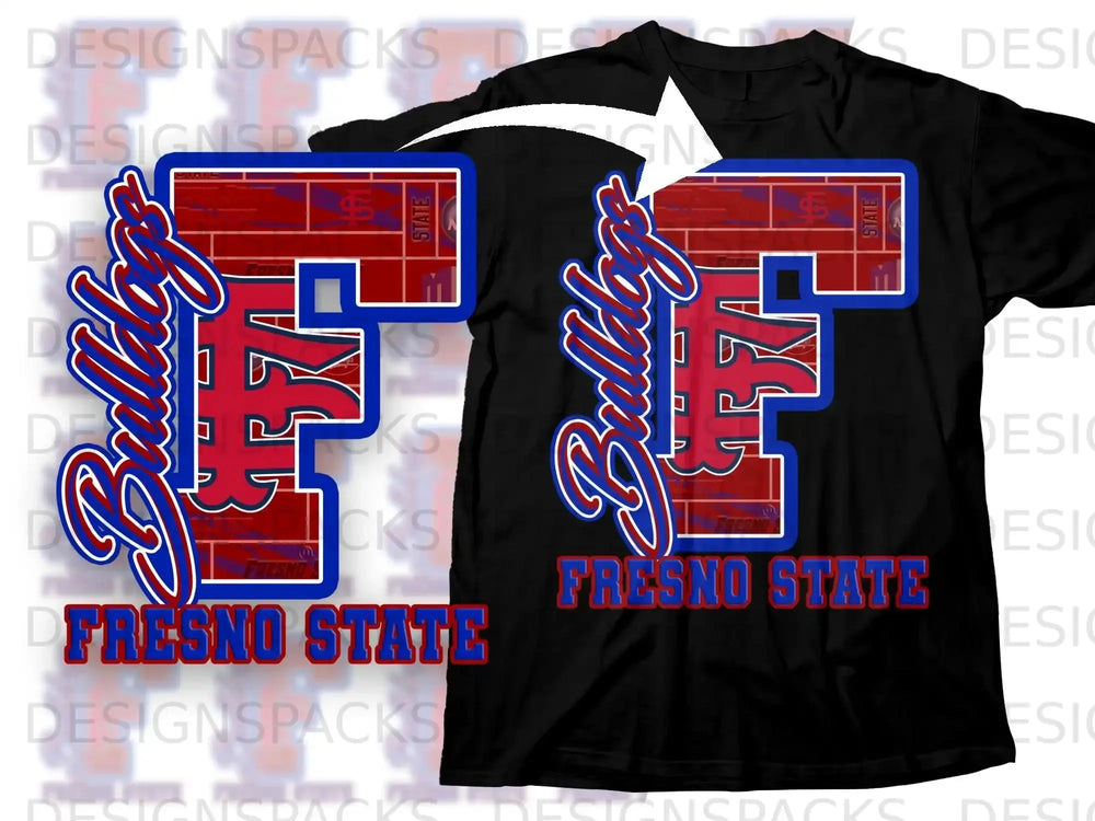 Fresno State Bulldogs Graphic Tee Shirt Sports Apparel
