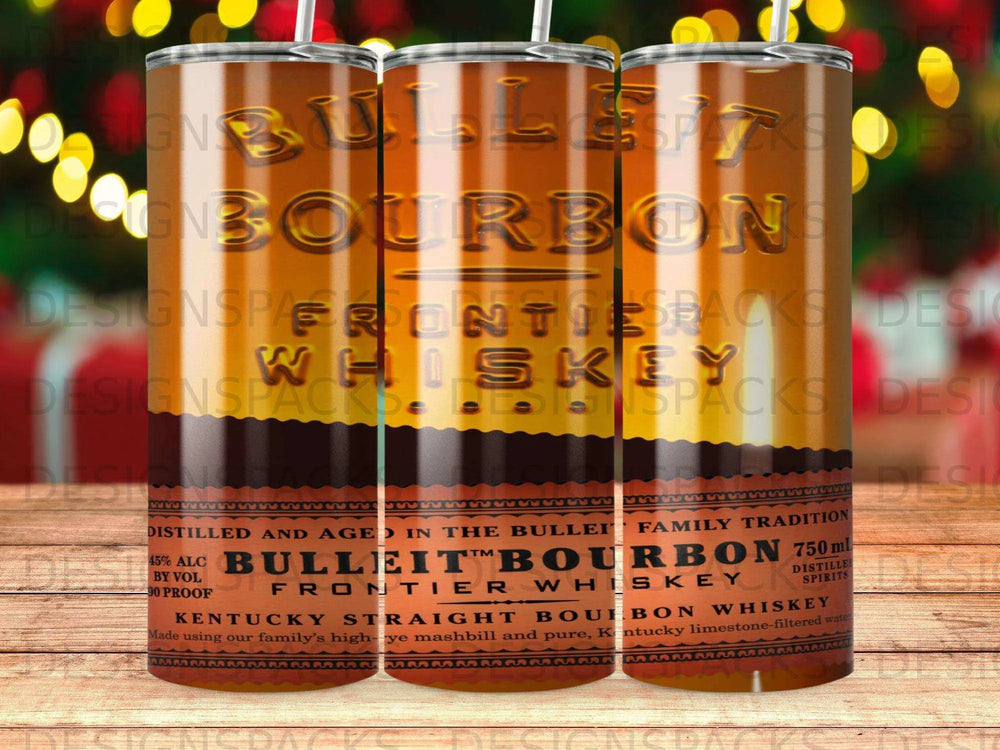BULLEIT BOURBON FRONTIER WHISKEY Tumbler Digital Wrap Design